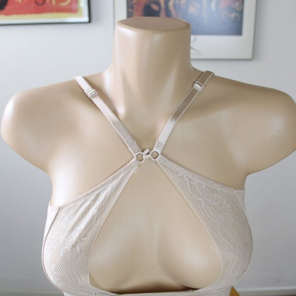 La Vie En Rose Bodysuit Large Beige Teddy Women's Lace New with Tags T22 - Picture 4 of 14